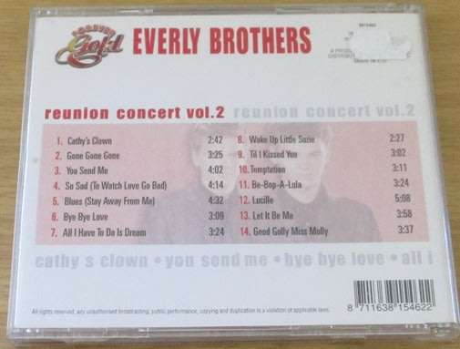 EVERLY BROTHERS Reunion Concert Vol. 2  CD [Shelf G x 26]