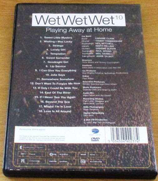 WET WET WET Playing Away at Home Live at Celtic Park, Glasgow 1997 DVD