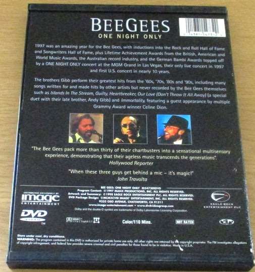 BEE GEES One Night Only DVD