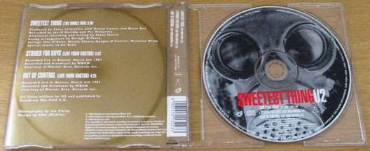 U2 Sweetest Thing South African Issue CD Single MAXCD 129