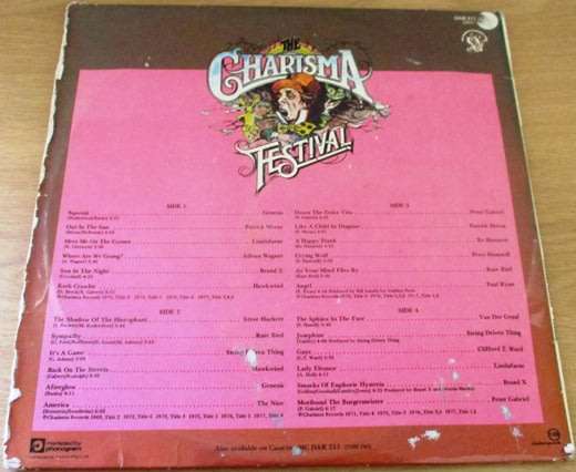 THE CHARISMA FESTVAL1977 South African Pressing 2xLP VINYL RECORD