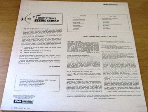 MONTY PYTHON`S FLYING CIRCUS O.S.T. LP VINYL RECORD