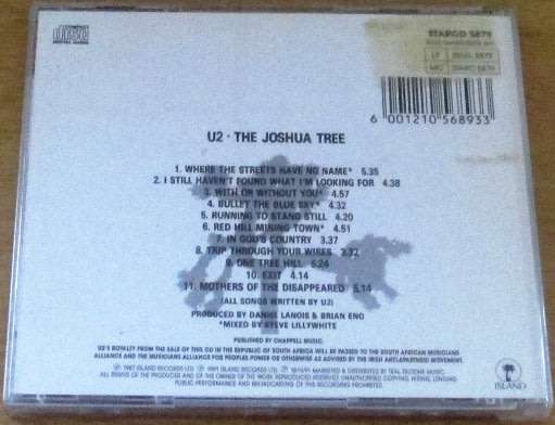 U2 The Joshua Tree CD [Shelf G x 27]