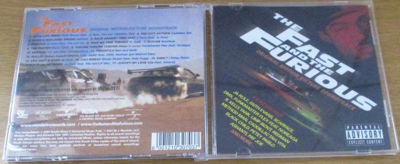 SOUNDTRACK: THE FAST AND THE FURIOUS O.S.T. CD [Shelf V Box 6]
