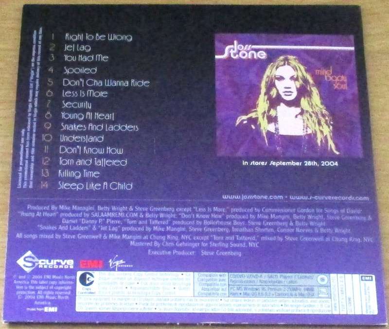 JOSS STONE Mind Body Soul CD [cardsleeve box]