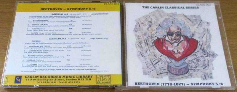THE CARLIN CLASSICAL SERIES BEEHOVEN SYMPHONY 5/6 CD [Classical Box 4]