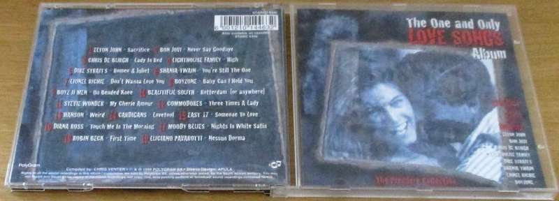 Various THE ONE AND ONLY LOVE SONGS ALBUM CD [Shelf G Box 27]