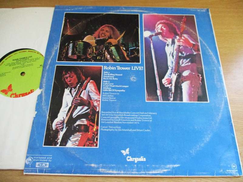 ROBIN TROWER Live! VINYL LP RECORD