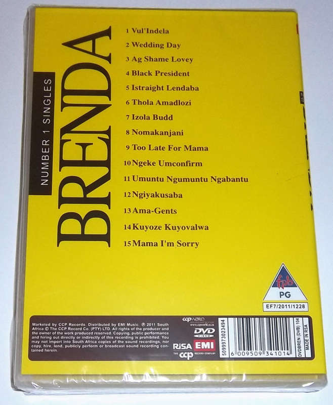 BRENDA FASSIE No.1 Singles DVD SOUTH AFRICA Cat CDBREN 104
