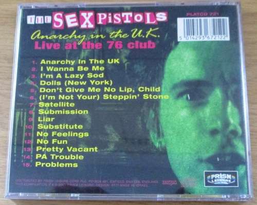 SEX PISTOLS Live at the 76 Club Anarchy in the UK CD