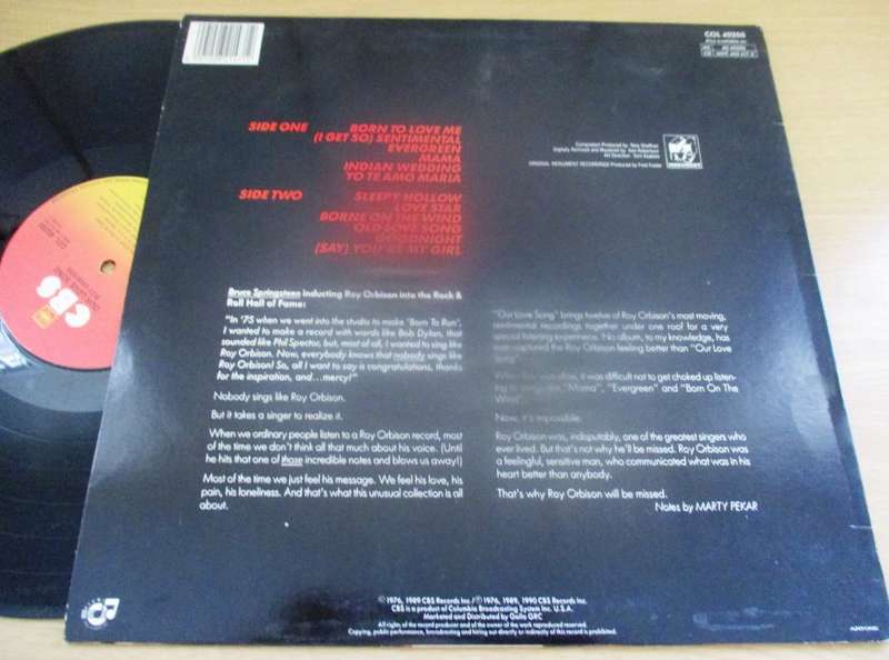 ROY ORBISON Our Love Song South African Pressing LP VINYL RECORD
