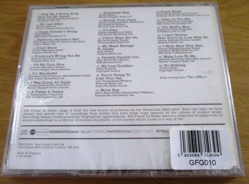 ELLA FITZGERALD Papermoons Late 1930`s Early 1940`s CD [msr]