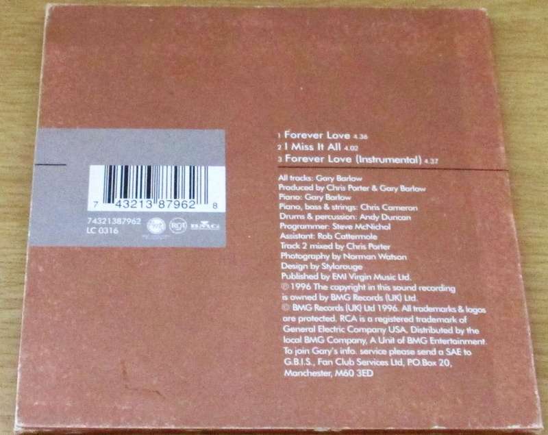 GARY BARLOW Forever Love CD Single [Shelf BB CD singles]