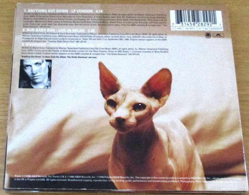 SHERLY CROW Anything But Down CD Single [Shelf BB CD singles]