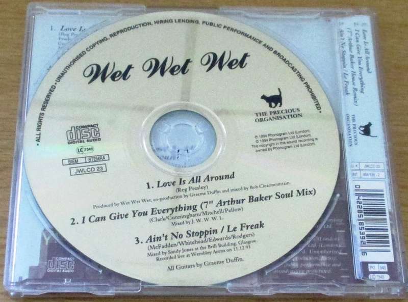 WET WET WET Love is All Around IMPORT CD Single [Shelf BB CD singles]