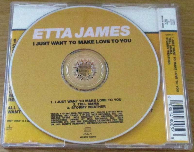 ETTA JAMES I Just Want to MAke Love to You IMPORT CD Single [Shelf BB CD singles]