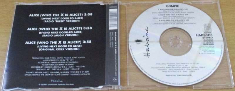 GOMPIE Alice, Who the f*ck is Alice? [Living Next Door to Alice] CD Single [Shelf BB CD singles]