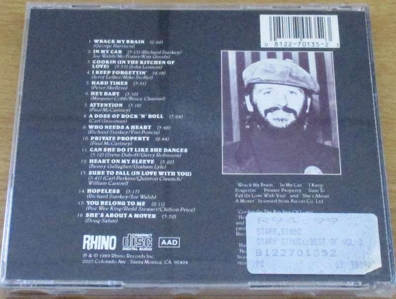 RINGO STARR of THE BEATLES Starr Struck: Best of Ringo Starr Vol.2 CD [msr]