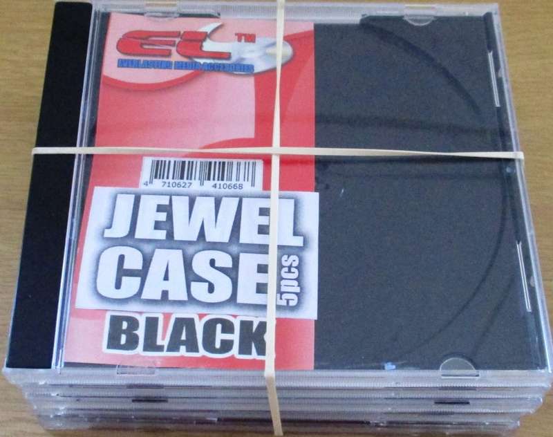 JEWEL CASE STANDARD CD SIZE 10.4mm with BLACK Tray [Pack of 5]
