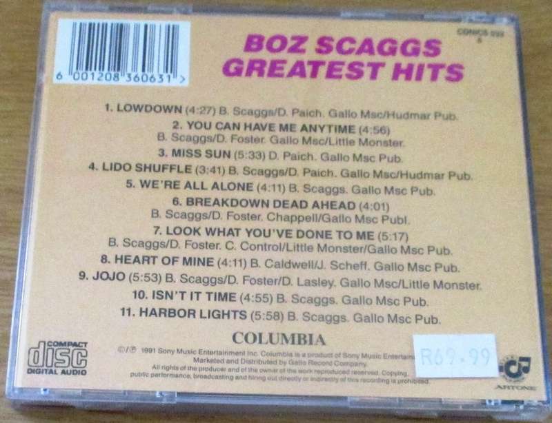 BOZ SCAGGS Greatest Hits CD [Shelf G x 25]