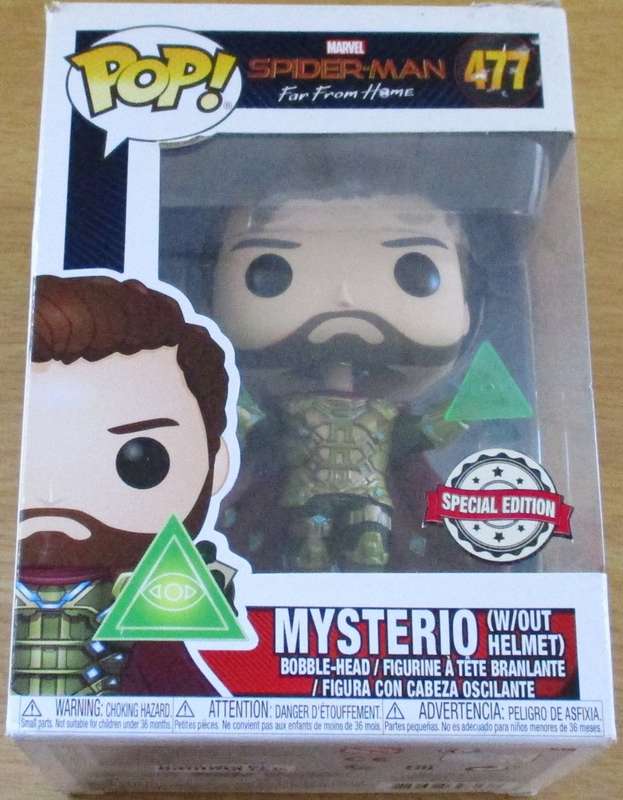 MARVEL 477 SPIDER-MAN Mysterio [without helmet]  POP! Vinyl Bobble-Head [FIGURINE SHELF]