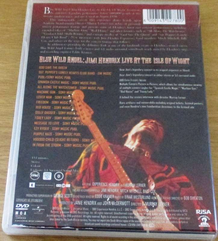JIMI HENDRIX Blue Wild Angel Live at the Isle of Wight DVD
