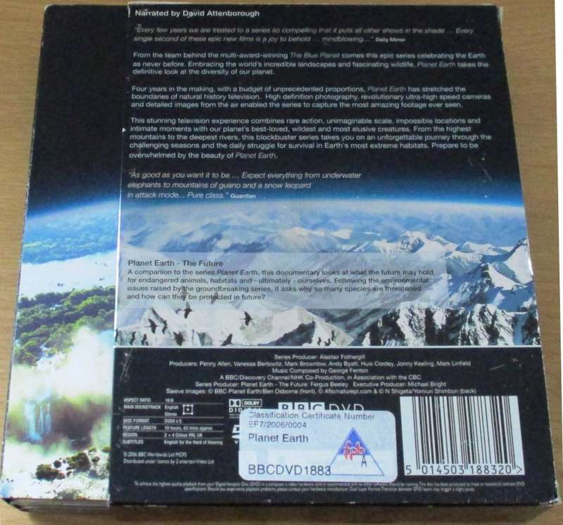 PLANET EARTH The Complete Series 5xDVD BOX SET BBC [SHELF D1]