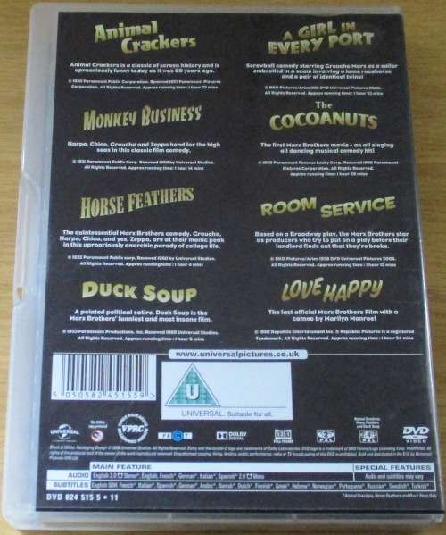 THE MARX BROTHERS 8 Movie Collection [SHELF D1]