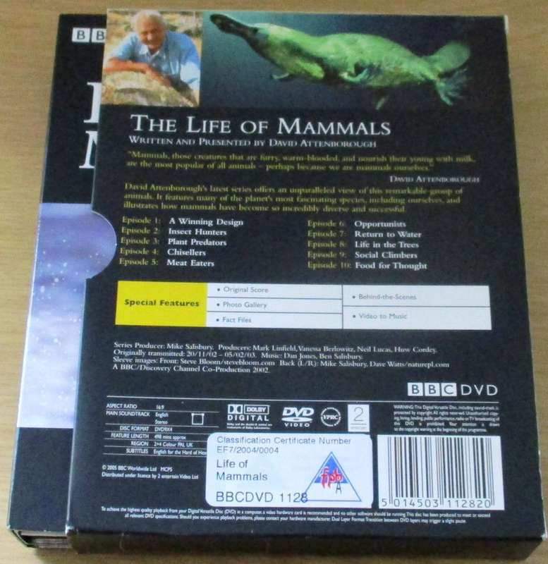 THE LIFE OF MAMMALS The Complete Series Episode 1-10 [SHELF D1]  [BBOX 1]