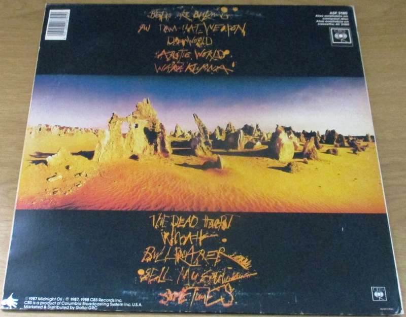 MIDNIGHT OIL  Diesel and Dust South African Pressing [ASF3180] LP VINYL RECORD