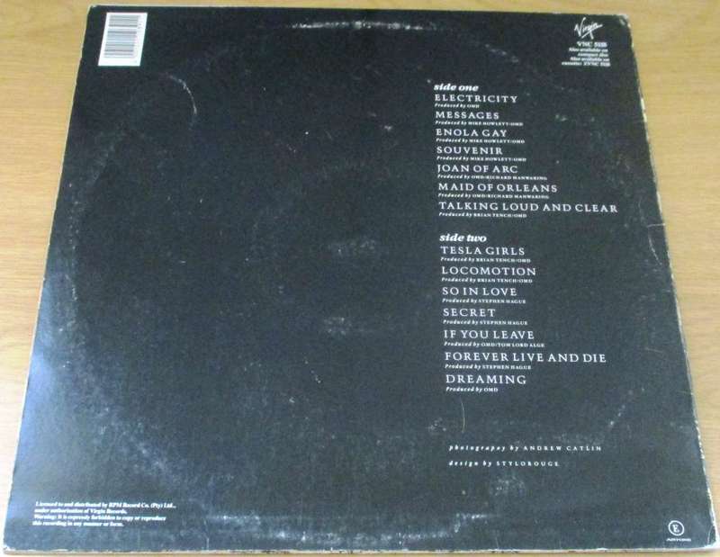 OMD The Best of OMD South African Pressing [VNC5118] LP VINYL RECORD