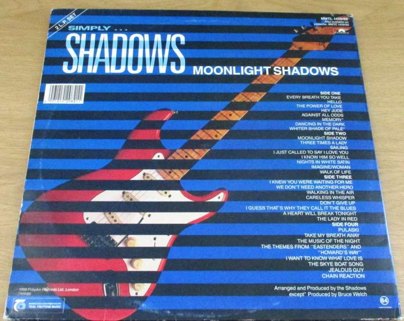 SIMPLY SHADOWS Moonlight Shadows Pressing VINYL 2xLP RECORD