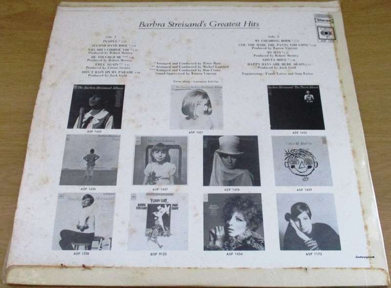 BARBRA STREISAND Greatest Hits VINYL LP RECORD