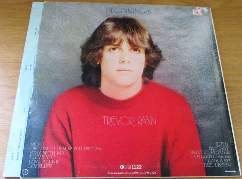 TREVOR RABIN Beginnings South African Pressing VINYL LP RECORD