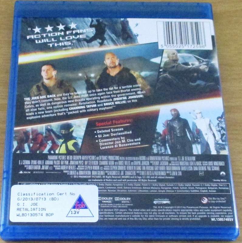 G.I. JOE Retaliation BLU RAY [BLU RAY SHELF]