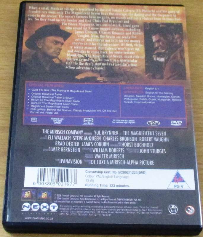 CULT FILM: THE MAGNIFICENT SEVEN Yul Brynner Steve McQueen [DVD BOX 3]