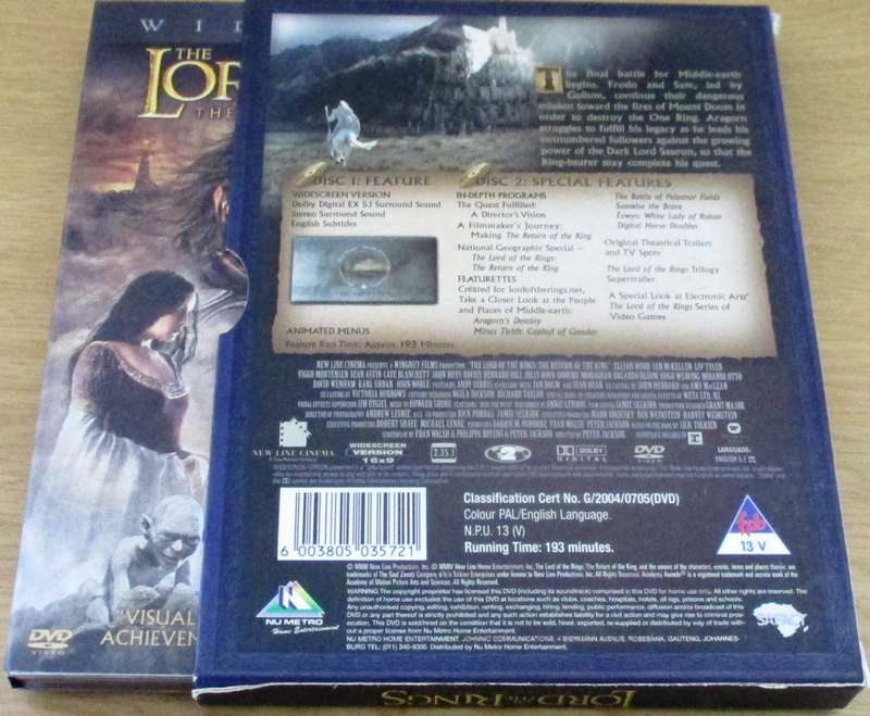 LORD OF THE RINGS The Return of the King Widescreen 2xDVD   [TOP DVD SHELF]