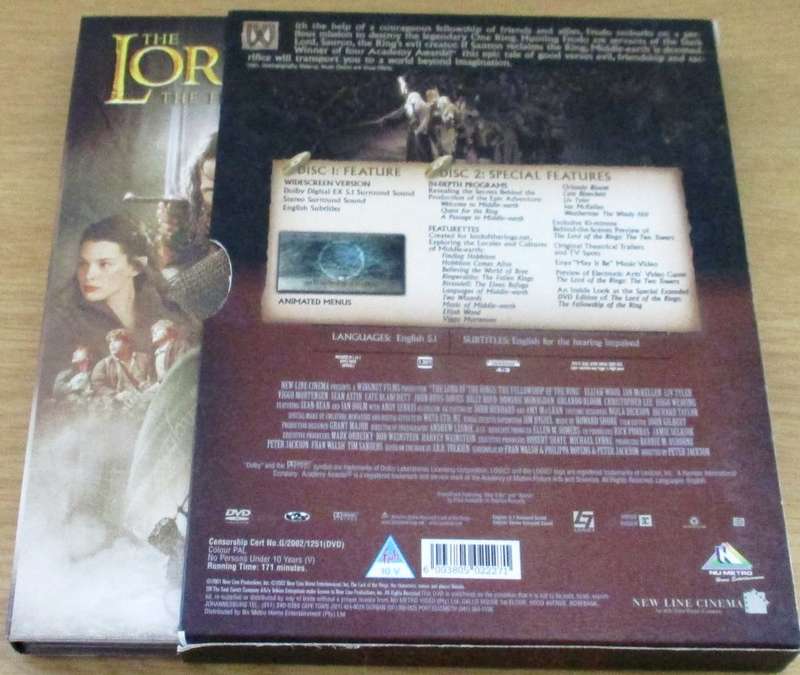 LORD OF THE RINGS The Fellowship of the Ring Widescreen 2xDVD   [TOP DVD SHELF]