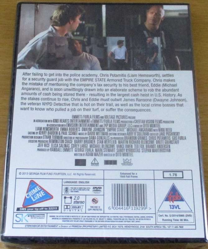 EMPIRE STATE Liam Hemsworth Dwayne Johnson [NEW BB DVD SHELF]