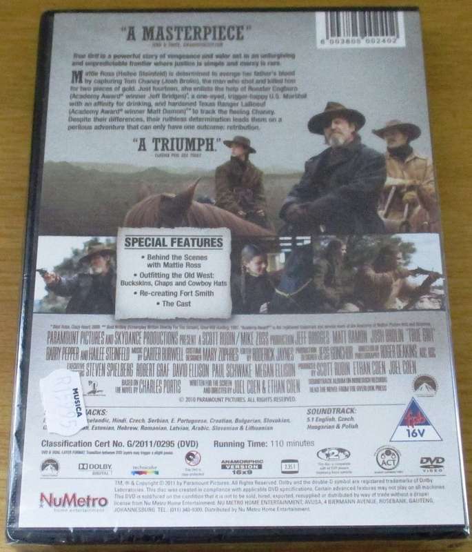 CULT FILM: TRUE GRIT Jeff Bridges Matt Damon DVD [NEW BB DVD SHELF]