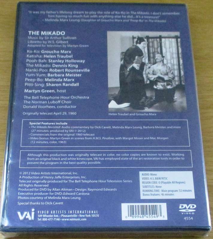 CULT FILM: GROUCHO MARX IN THE MIKADO DVD [NEW BB DVD SHELF]