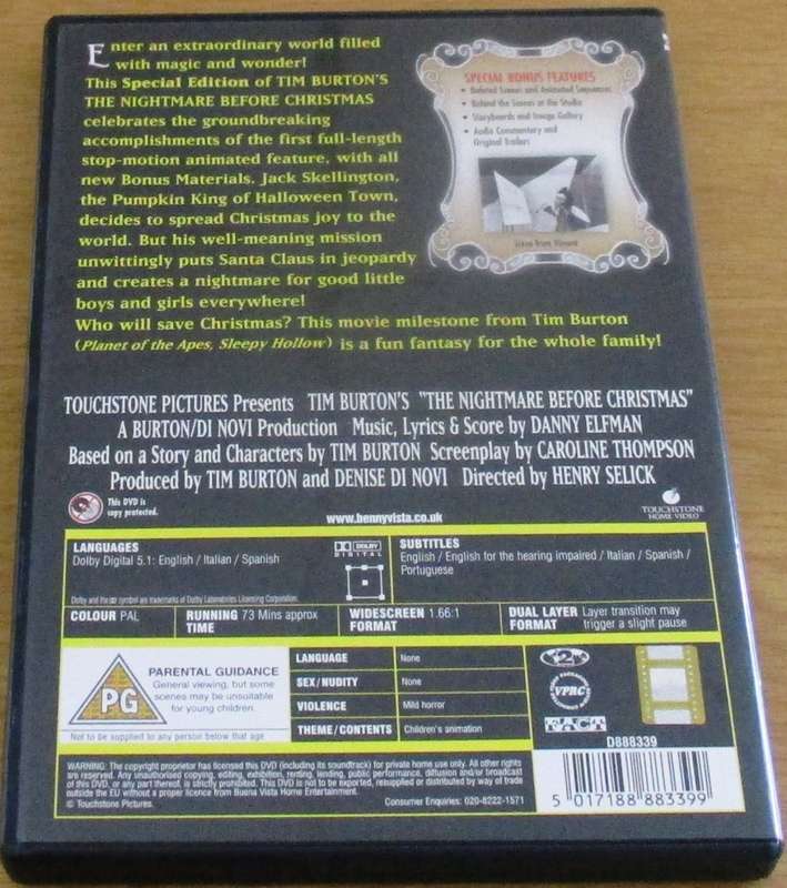 CULT FILMS: THE NIGHTMARE BEFORE CHRISTMAS Special Edition DVD [DVD BOX 10]
