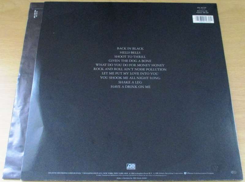 AC/DC Back in Black German Pressing [K 50 735] VINYL LP Record