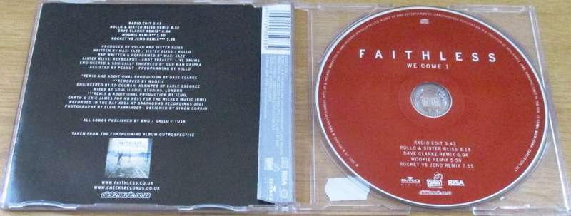 FAITHLESS We Come 1 CD Single [SHELF BB CD SINGLES]
