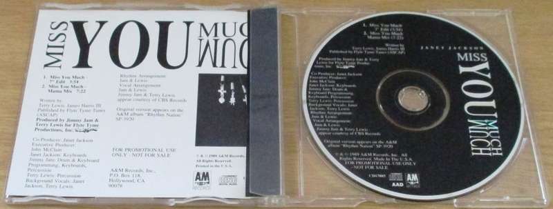 JANET JACKSON Miss You Much CD Single [SHELF BB CD SINGLES]