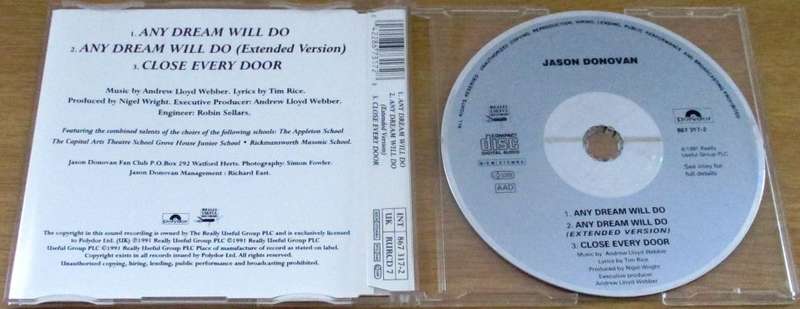 JASON DONOVAN Any Dream Will Do CD Single [SHELF BB CD SINGLES]
