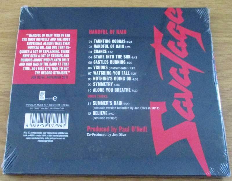 SAVATAGE Handful of Rain Digipak CD  [msr]