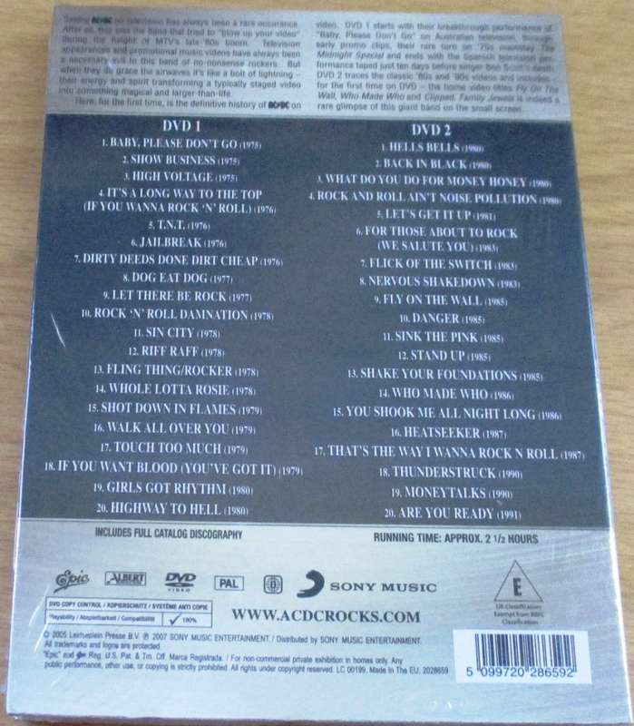 AC/DC Family Jewels 2 X DVD EUROPE Cat# 2028659