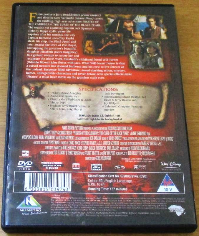 PIRATES OF THE CARIBBEAN The Curse of the Black Pearl Johnny Depp DVD [DVD BOX 15]