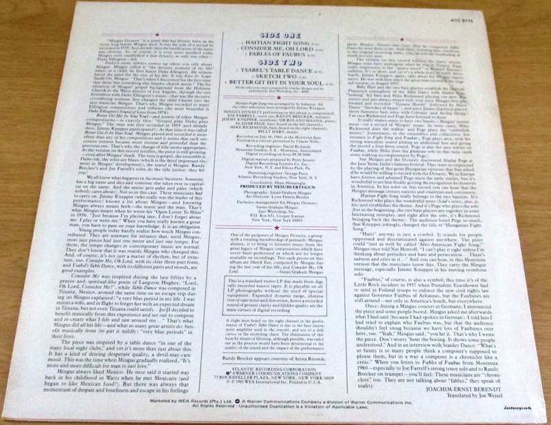 MINGUS DYNASTY Live at Montreux LP VINYL RECORD